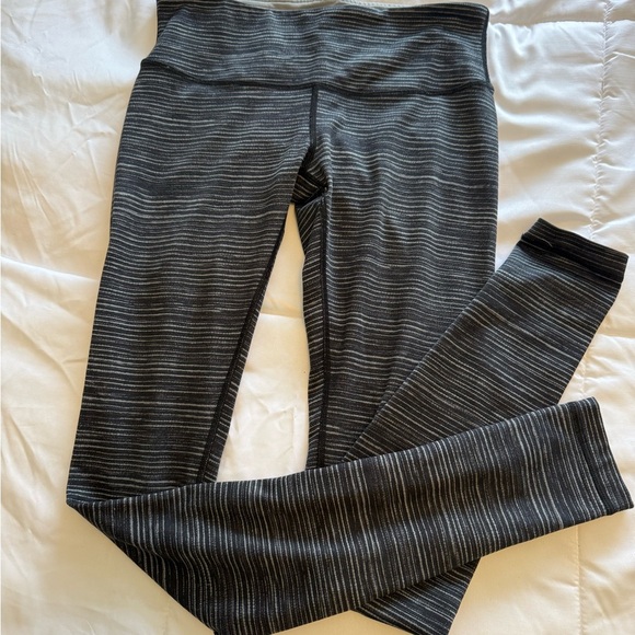 Lululemon women’s Wunder Under Pant 3 in Cyber Stripe Deep Coal Black Size 6 - Picture 6 of 8
